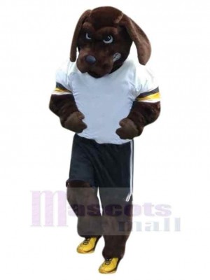 Serious Brown Sport Dog Mascot Costume Animal