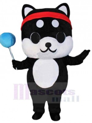 Cartoon Black Dog Mascot Costume Animal Fancy Dress