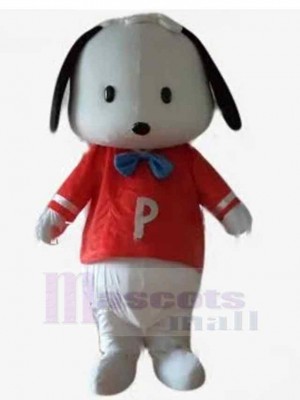 Little White Puppy Dog Mascot Costume Animal in Red Clothes