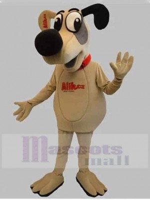 Beige Gray And Black Doggie Dog Mascot Costume Animal