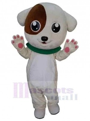Happy Brown and White Puppy Dog Mascot Costume Animal