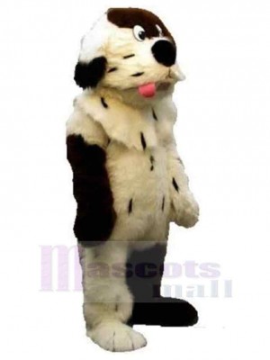 Soft and Hairy White and Brown Dog Mascot Costume Animal