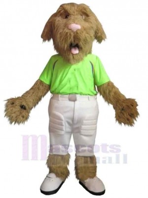 Plush Solar Dog Mascot Costume Animal in Green T-shirt