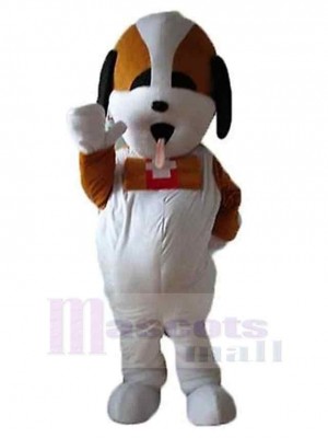 Cute White and Brown St. Bernard Dog Mascot Costume Animal