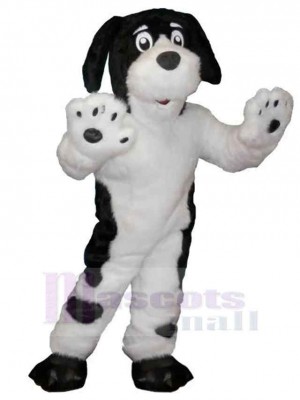 White Dog with Black Spots Mascot Costume Animal