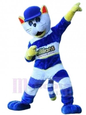 Cappie The Cat Mascot Costume Animal with Blue Hat