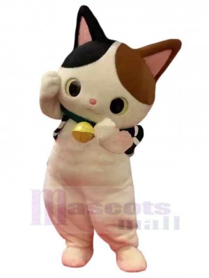 Cute Cat Mascot Costume Animal with Black and Brown Ears