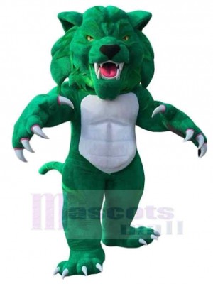 Fierce Green Wildcat Mascot Costume Animal