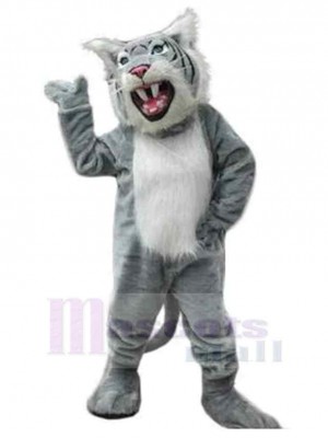 Fierce Wildcat Mascot Costume Animal with Sharp Teeth