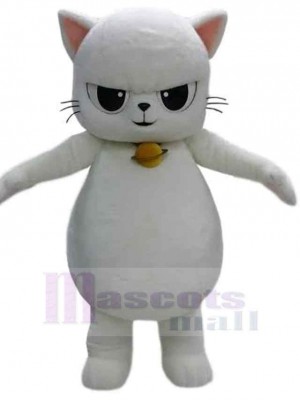 Fierce White Cat Mascot Costume Animal