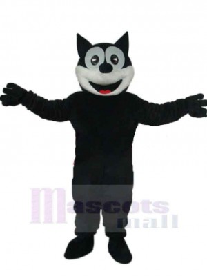 Smiling Black Cat Mascot Costume Animal