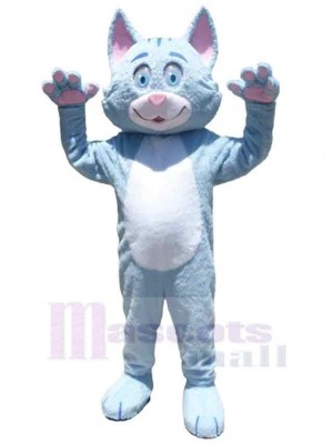 Lovely Light Blue Cat Mascot Costume Animal