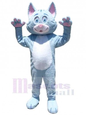 Lovely Light Blue Cat Mascot Costume Animal