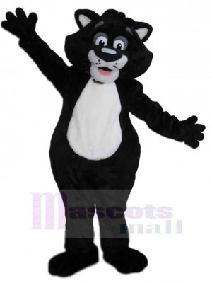 Friendly Black House Cat Mascot Costume Animal