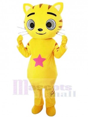 Golden Star Cat Mascot Cartoon Costume Animal