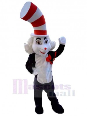 Magic White Cat Mascot Costume Animal with Top Hat