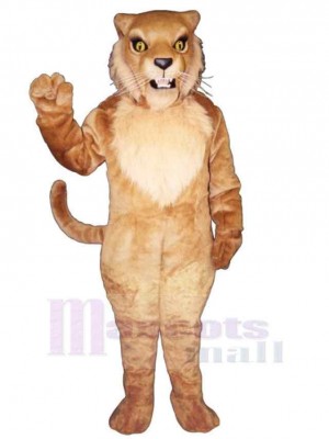 Strong Wildcat Mascot Costume Animal with Yellow Eyes