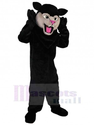 Funny Black Cat Mascot Costume Animal with Pink Nose