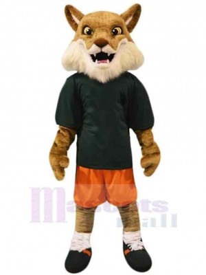 HHigh Quality Brown Coyote Wolf Mascot Costume Animal in Black T-shirt
