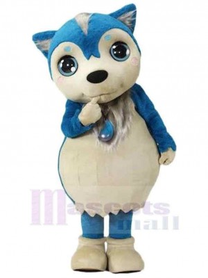 Little Cute Blue Wolf Mascot Costume Animal