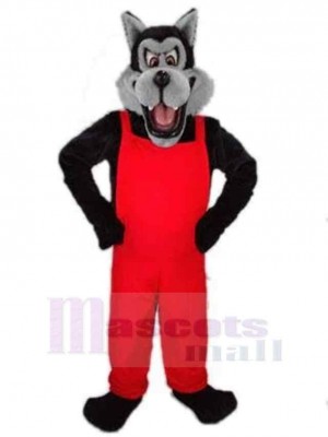 Bad Wolf Mascot Costume Animal in Red Clothes