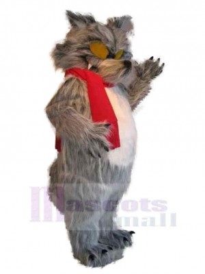 Scary Wolf Mascot Costume Animal with Red Scarf