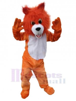 Cute Plush Orange Wolf Mascot Costume Animal