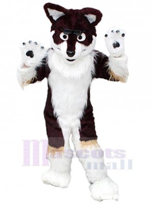 High Quality Brown and White Wolf Mascot Costume Animal