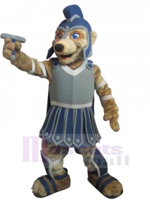 Soldier Wolf Holding Weapon Mascot Costume Animal