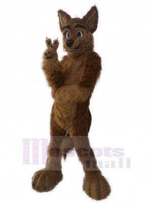 Happy Brown Wolf Fox Mascot Costume Animal