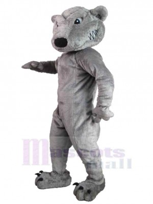 Powerful Gray Wolf Mascot Costume Animal