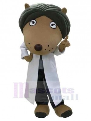 Cute Doctor Wolf Mascot Costume Animal