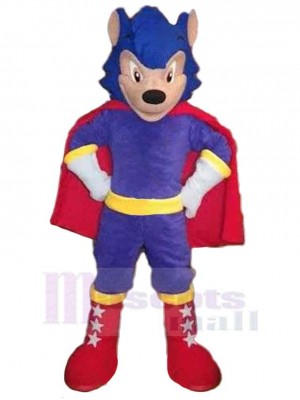 Super Blue Wolf Mascot Costume Animal