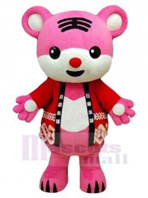 Cartoon Pink Tiger Mascot Costume Animal