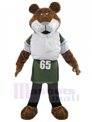 Brown Tiger Mascot Costume Animal in Sportswear