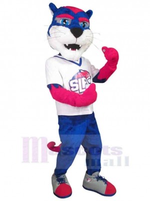 Blue and Pink Tiger Mascot Costume Animal