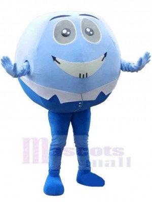 Round Blue Snowman Mascot Costume Cartoon