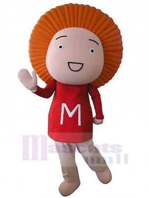 Snowman Mascot Costume with Orange Hair