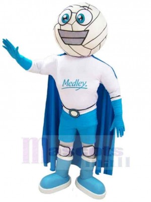 Cute Snowman Mascot Costume with Blue Cape