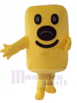 Funny Yellow Snowman Mascot Costume Cartoon