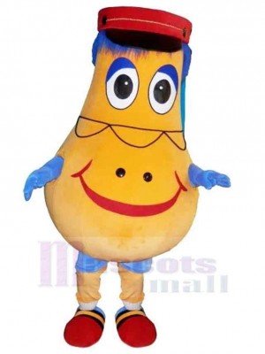 Yellow Snowman Potato Mascot Costume Cartoon