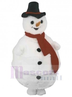 Happy Cute Snowman Mascot Costume Cartoon