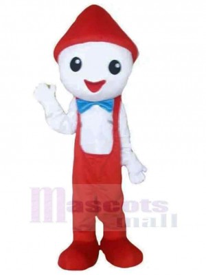 Snowman Mascot Costume with Blue Tie