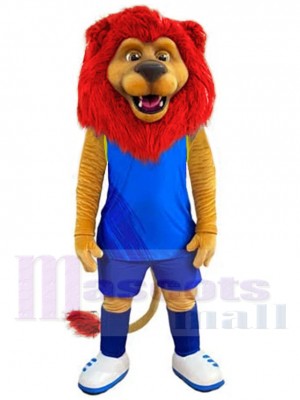 Sport Lion Mascot Costume Animal with Red Mane