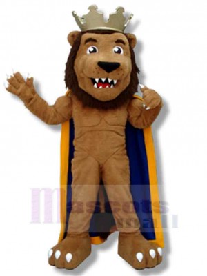 Brown King Lion Mascot Costume Animal Adult