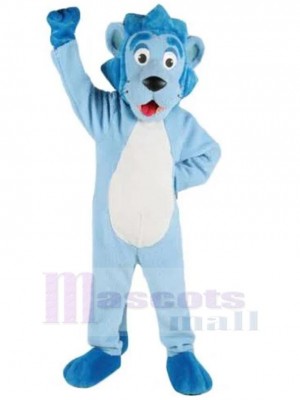 Lovable Blue Lion Mascot Costume Animal