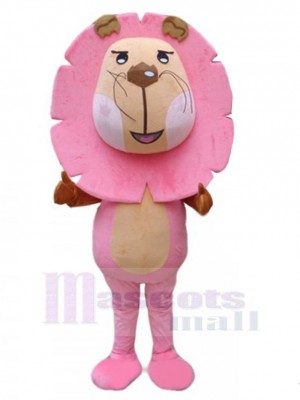 Funny Pink Lion Mascot Costume Cartoon