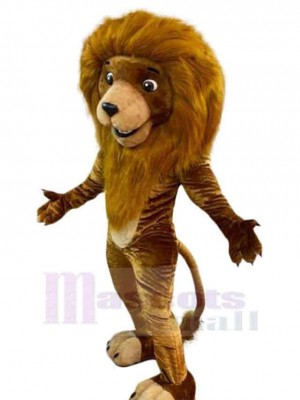 Strapping Brown Lion Mascot Costume Animal