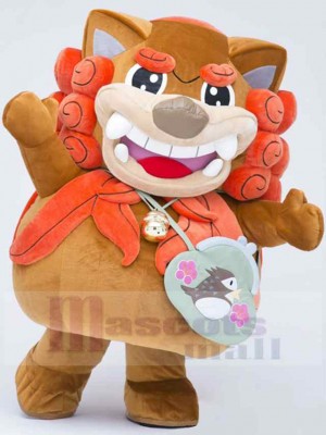 Brown and Orange Lion Mascot Costume Animal