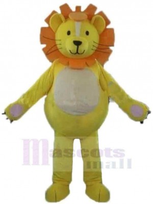 Orange Mane Yellow Lion Mascot Costume Animal